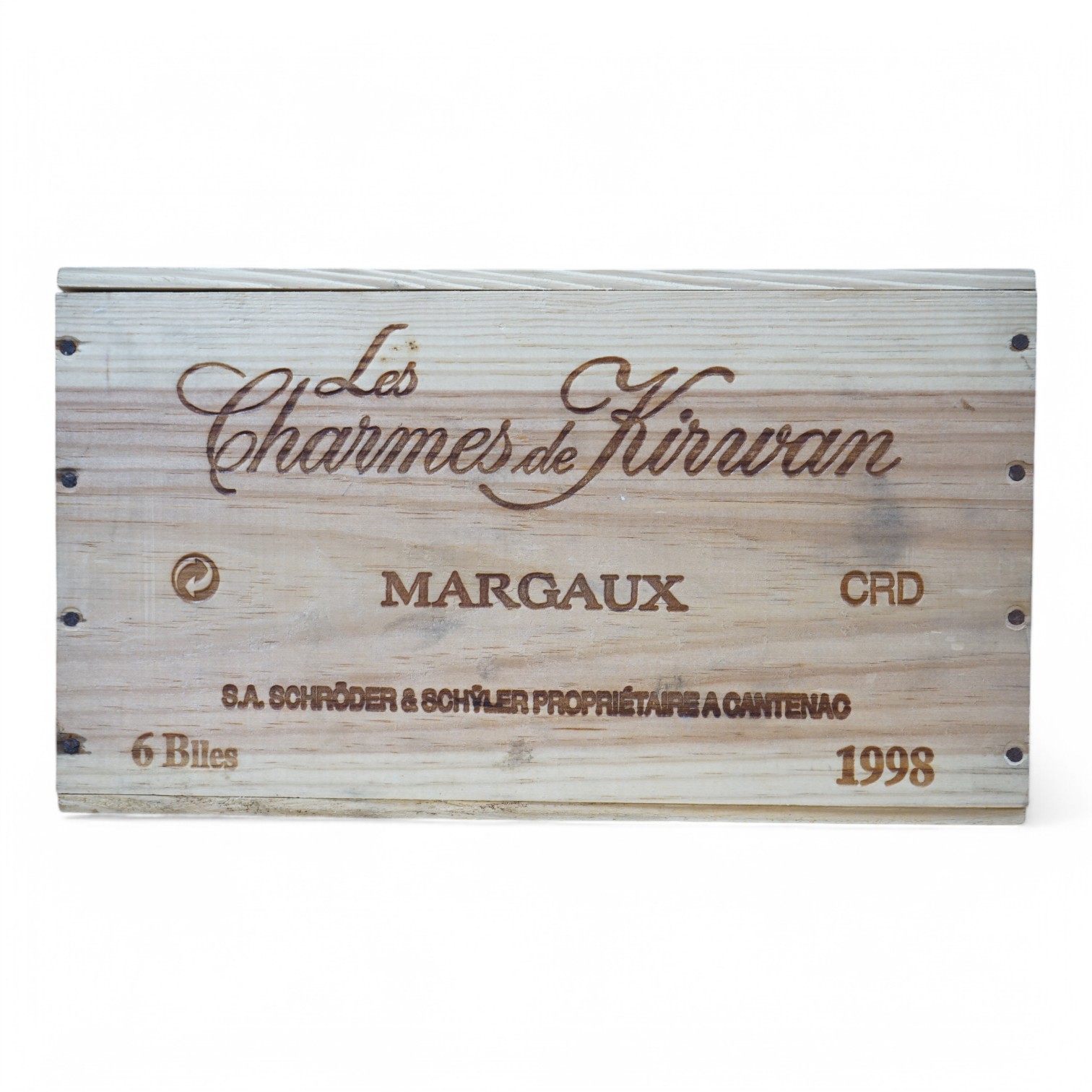 Six bottles of Chateau Kirwan, Margaux, 1998, OWC. Condition - unopened, from a local private cellar